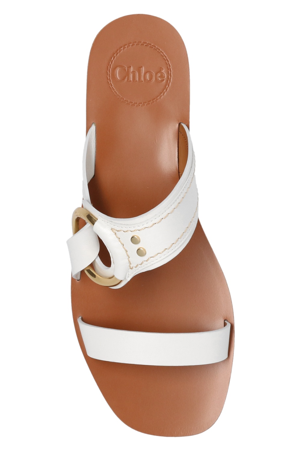 White Demi slide sandals Chlo Vitkac Australia